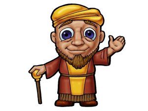 Biblical Figure Cartoon Illustration - Friendly Ancient Sage Character
