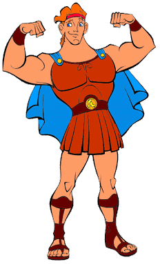 Hercules Cartoon Character - Classic Mythological Hero Illustration