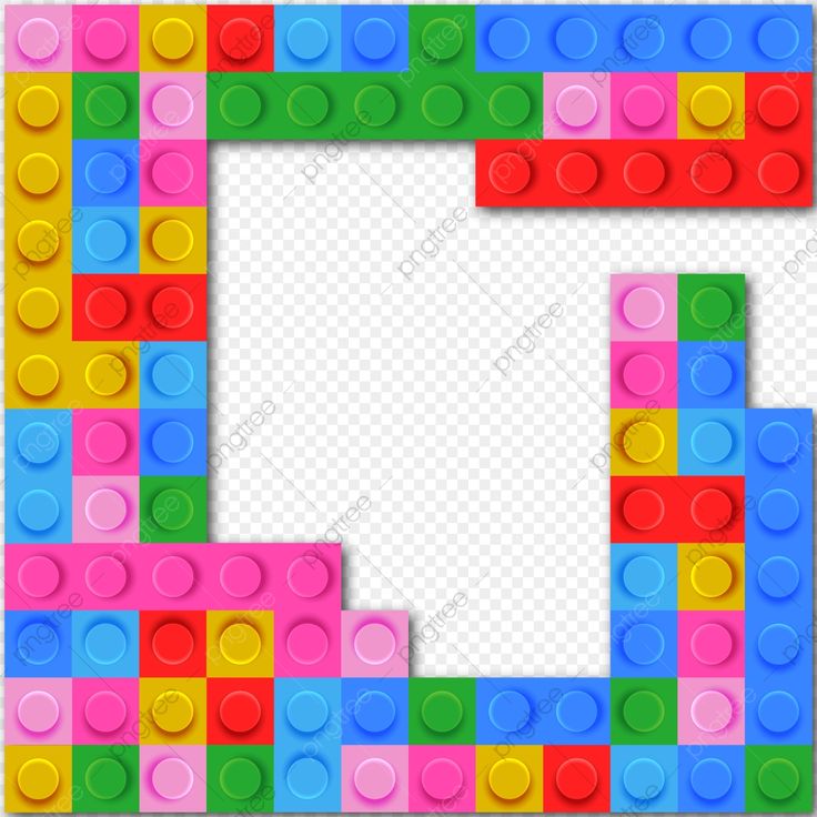 Vibrant LEGO-Style Block Frame - Free Transparent PNG for Creative Projects
