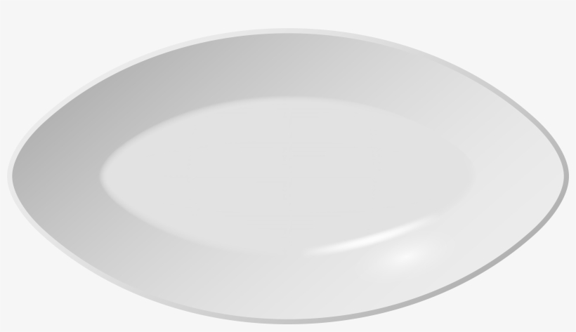 A clean, glossy white oval ceramic plate with a subtle rim, isolated on a light background.
