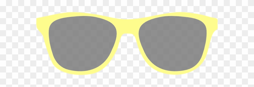 Yellow-framed sunglasses with gray lenses on transparent background, flat vector illustration.