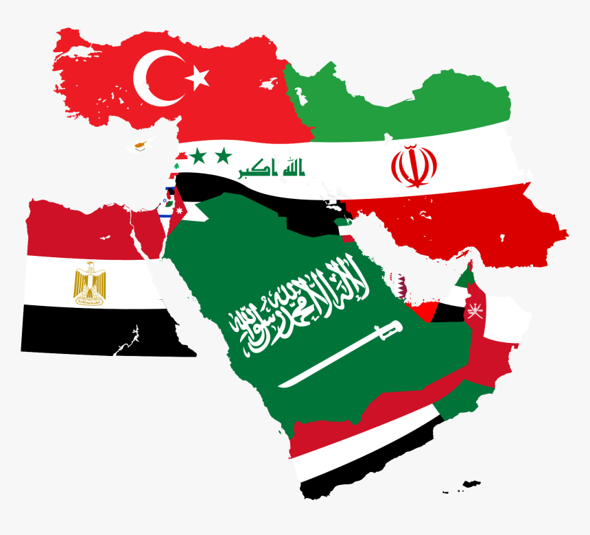 Modern Map Middle East With Countries Illustration Royalty Free Clip Art Library