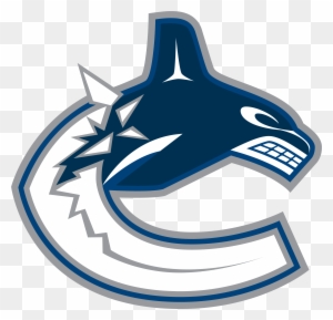 Vancouver Canucks NHL team logo featuring a stylized orca within a 'C' shape, in navy blue, white, and grey.