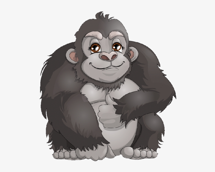 Friendly Cartoon Gorilla Illustration - Free PNG Download