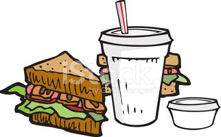Fast Food Meal Illustration - Sandwich, Soda & Dip