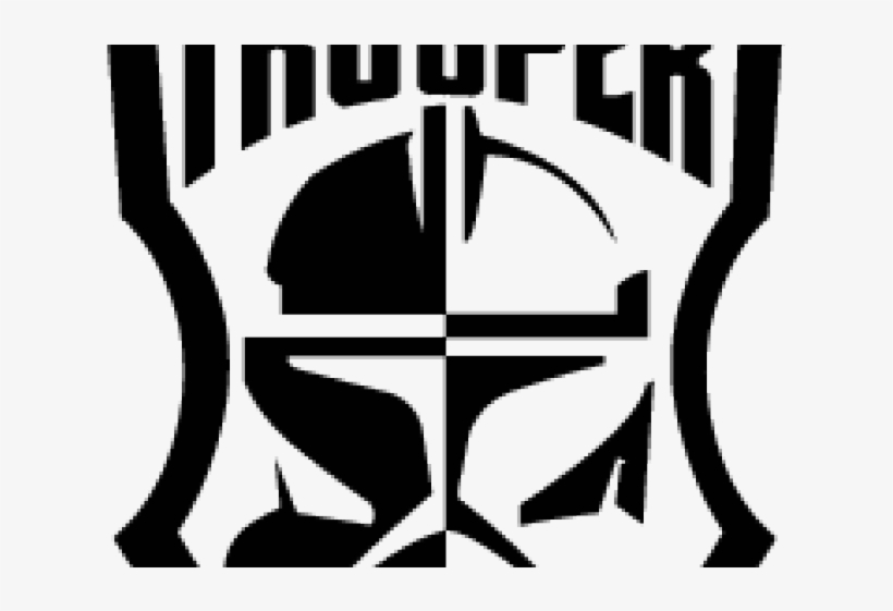 Black-and-white stylized logo featuring a Mandalorian helmet within a shield, topped with the word "INSURER".