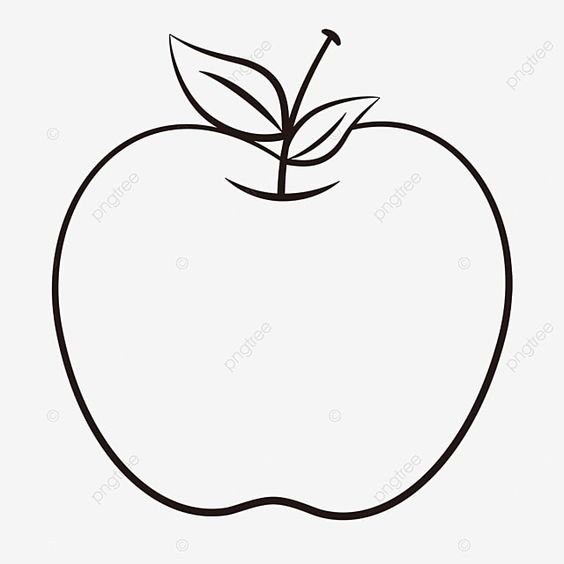 Apple Outline Illustration - Free Vector Clipart for Education & Design