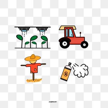 Farming Equipment and Tools Icons - Agriculture Illustrations for Web Use