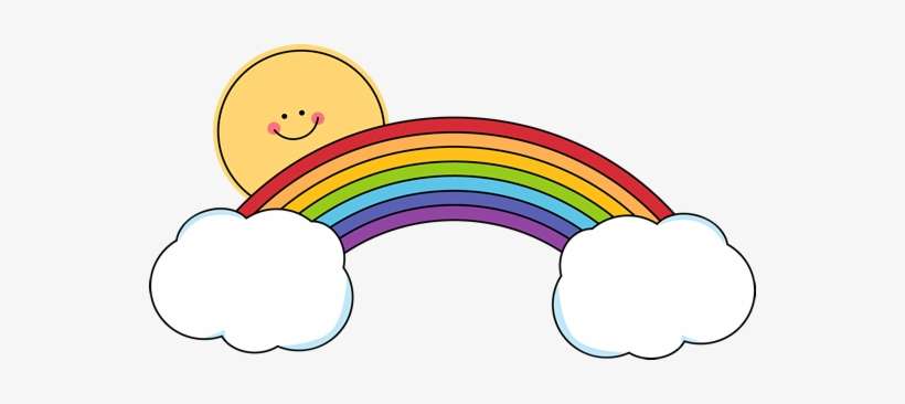 rainbow with clouds clip art