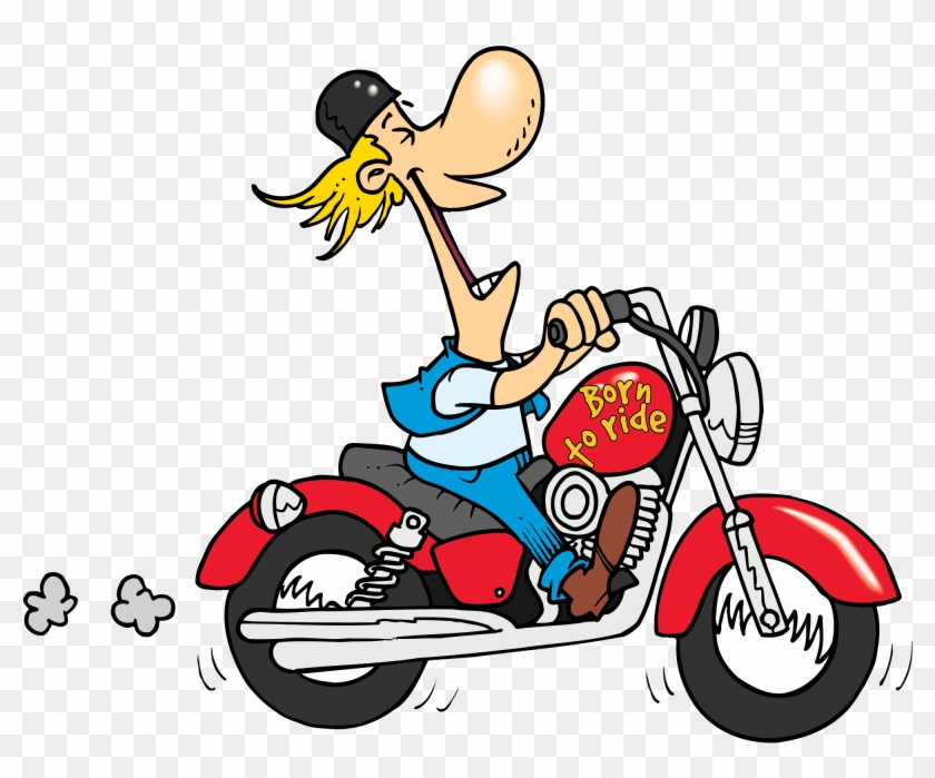 Born to Ride - Fun Motorcycle Cartoon Illustration