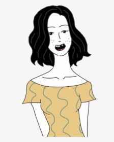Illustration of a Freckled Woman in Off-Shoulder Top - Stylish Digital Art