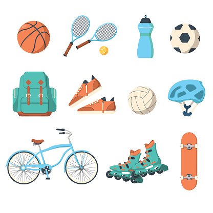 Sports Equipment Icons - Visual Guide for Active Lifestyles