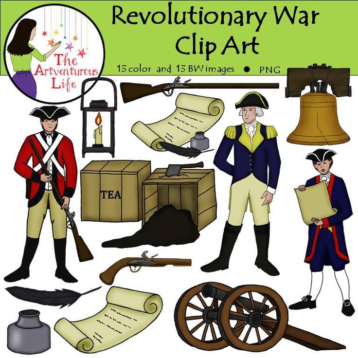 Revolutionary War Clip Art - 26 PNG Images for Education & Design