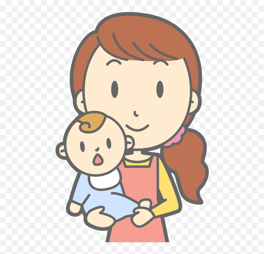 Mother and Baby Cartoon Illustration for Parenting & Family Content