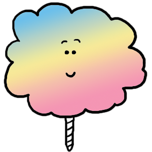 Fun Rainbow Cotton Candy Illustration - Sweet Treat Clipart