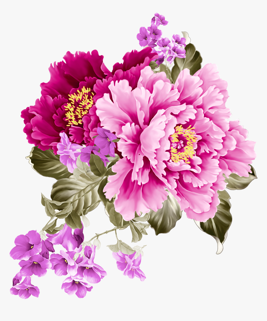 Floral Clip Art Peonies Transparent PNG - 715x715 - Free Download ...