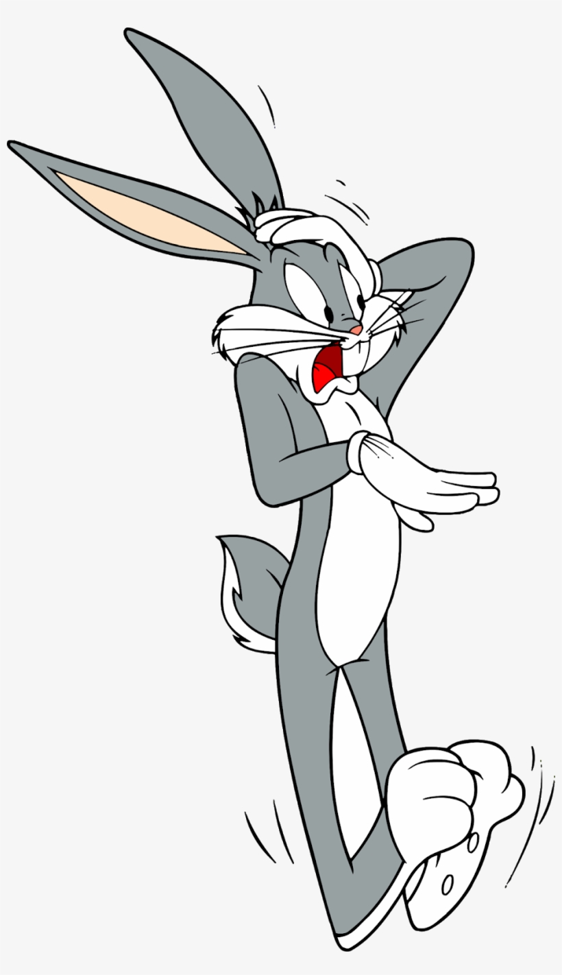 Bugs Bunny in a classic cartoon pose, hand on head, mouth open in surprise or exclamation.