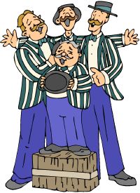 Barbershop Quartet Singers - Classic Vocal Harmony Illustration