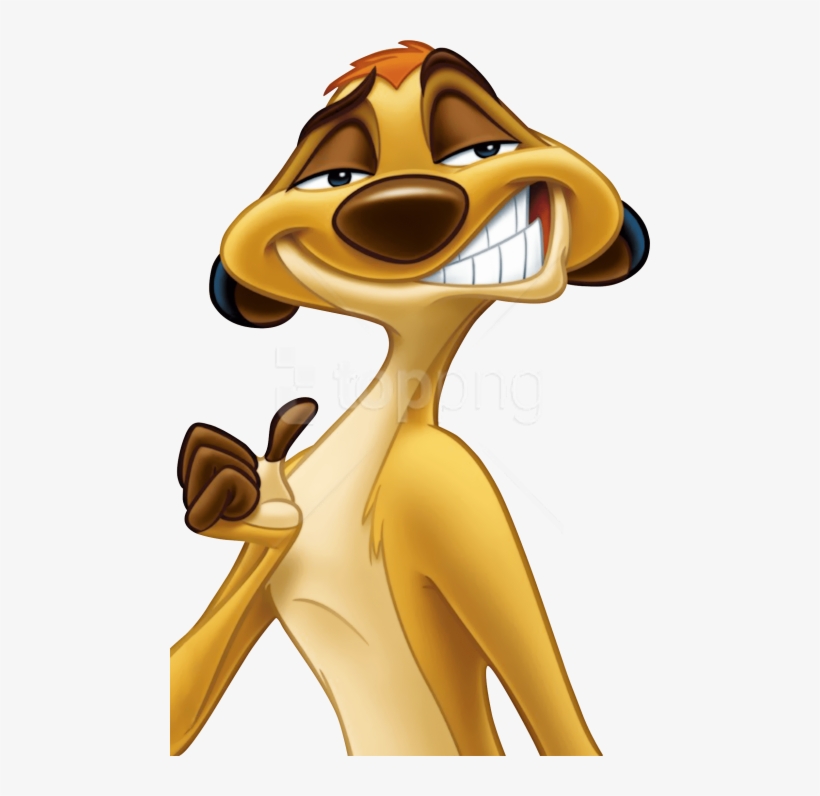 Timon the meerkat from The Lion King giving a confident thumbs-up with a sly grin.