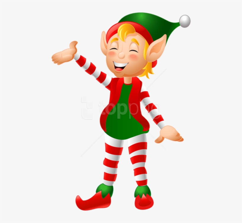Happy Christmas Elf Cartoon - Festive Holiday Illustration