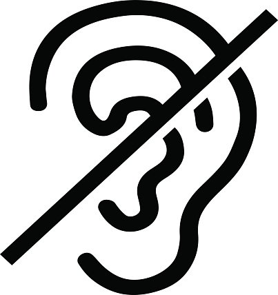 Hearing Impaired Icon - Accessibility Symbol for Deafness and Sound Off