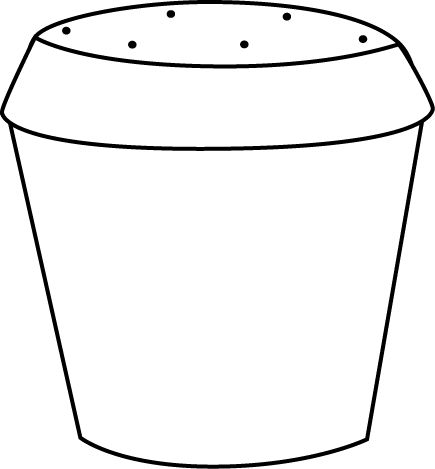 Simple line drawing of a classic salt shaker with perforated lid, used for dispensing salt.