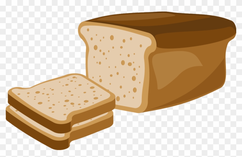 Loaf of sliced white bread with two stacked slices, cartoon-style illustration on transparent background.