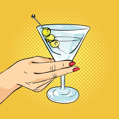 Classic Martini Illustration - Pop Art Cocktail Image