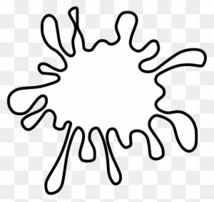Black outline of an irregular ink splatter on transparent background.