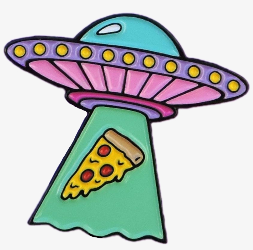 UFO Pizza Beam - Fun Sci-Fi Illustration for Merch & Design