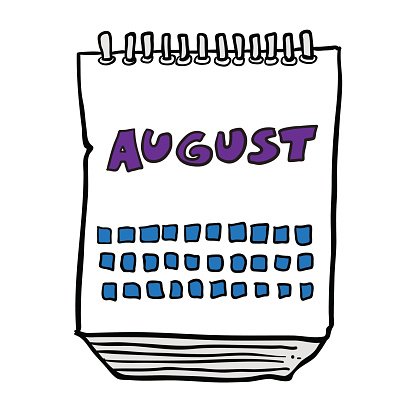 August Calendar Illustration - Free Clipart for Planners & Blogs