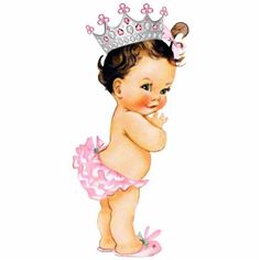 Vintage Baby Princess Illustration - Classic Clip Art for Celebrations