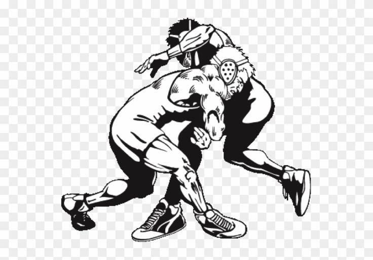 Wrestling Match Illustration - Dynamic Grappling Scene for Sports Content