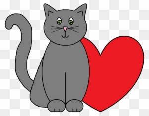 Cute Cat with Heart - Free Clipart for Love & Pet Themes
