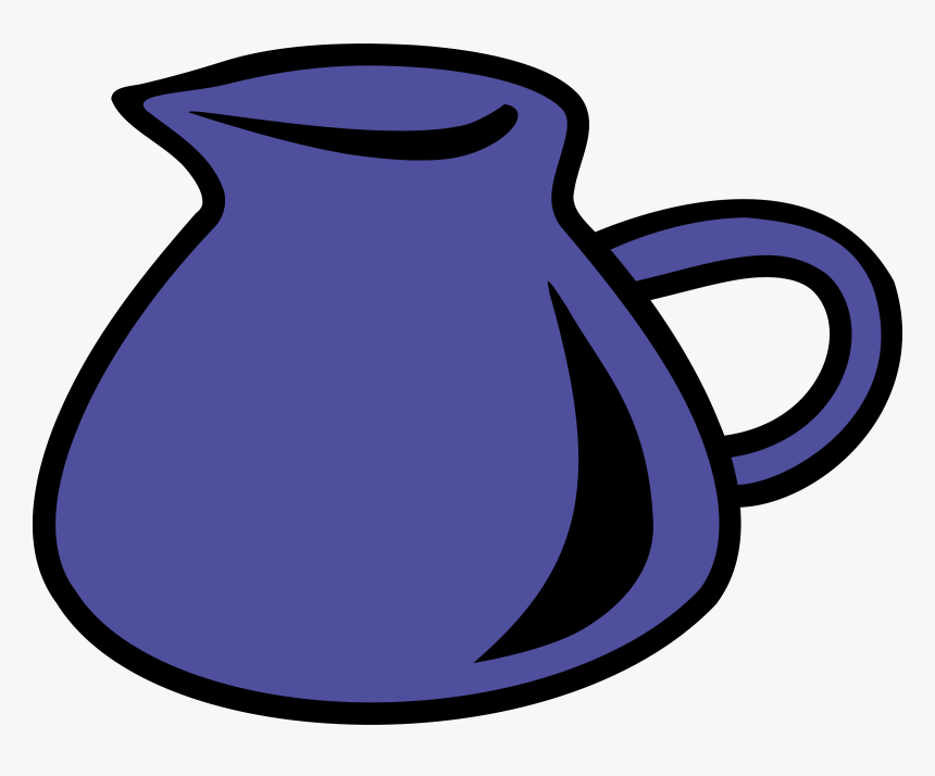 Simple purple cartoon-style pitcher with handle and spout, outlined in black.