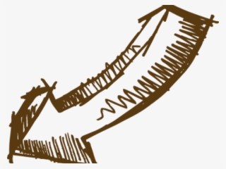 Hand-drawn brown arrow curving upward and right, symbolizing growth or progress.