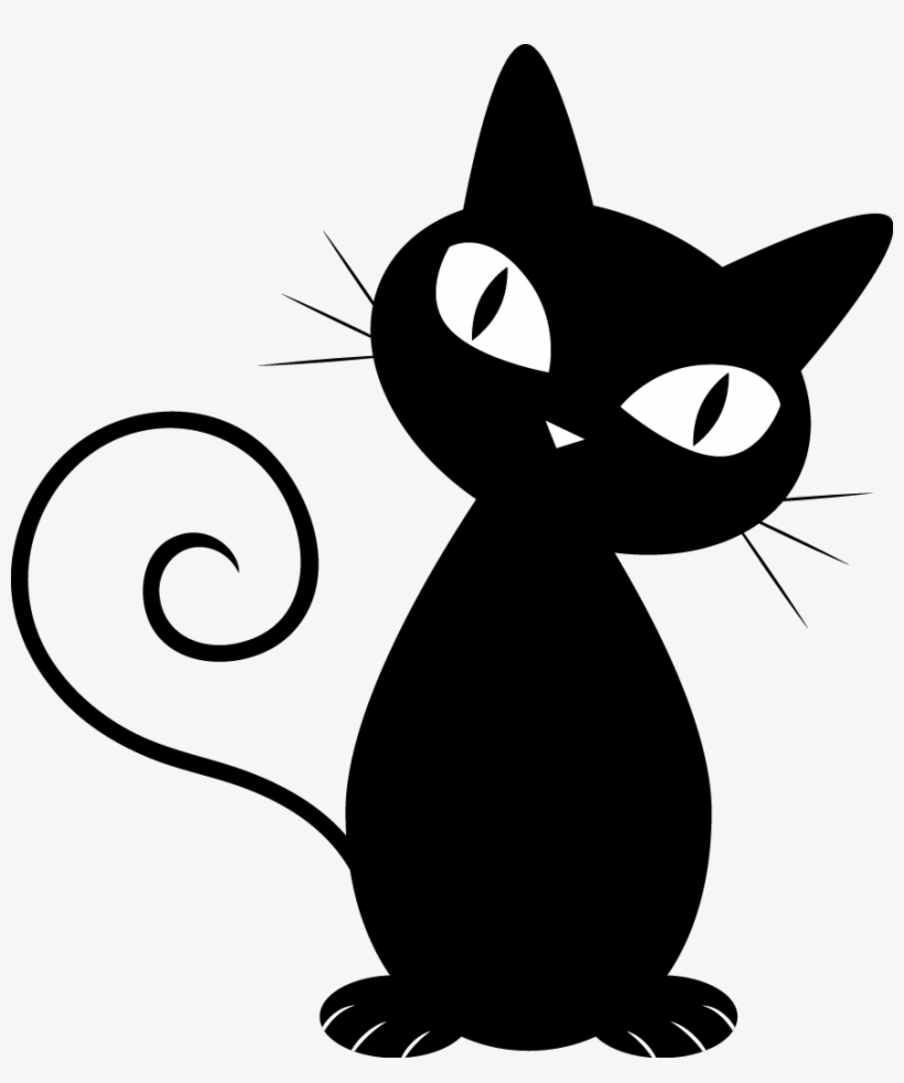 Cute Black Cat Illustration - Free SVG Clipart for Halloween & Design Projects