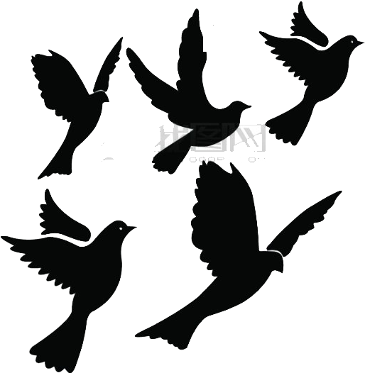 Flying Bird Silhouettes - Free Vector Illustration for Design Projects