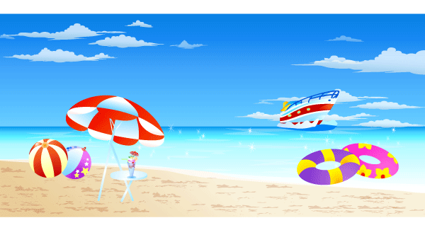Vibrant Beach Day Illustration - Free Download & Usage