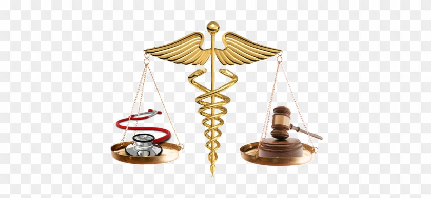Medical Ethics and Legal Balance - Symbolism of the Caduceus with Scales