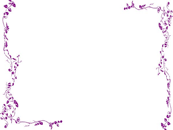 Purple vine border with leaves and tendrils framing a blank white space, decorative floral corner design.