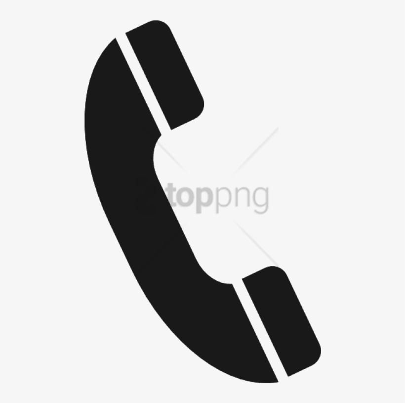 Black silhouette of a classic telephone handset icon on white background.