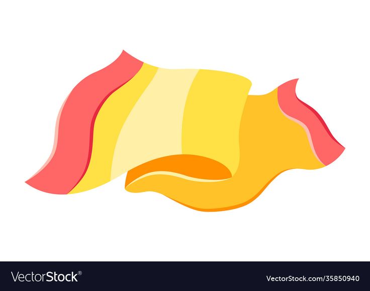 Wavy abstract ribbon in coral, yellow, and orange gradient on white background