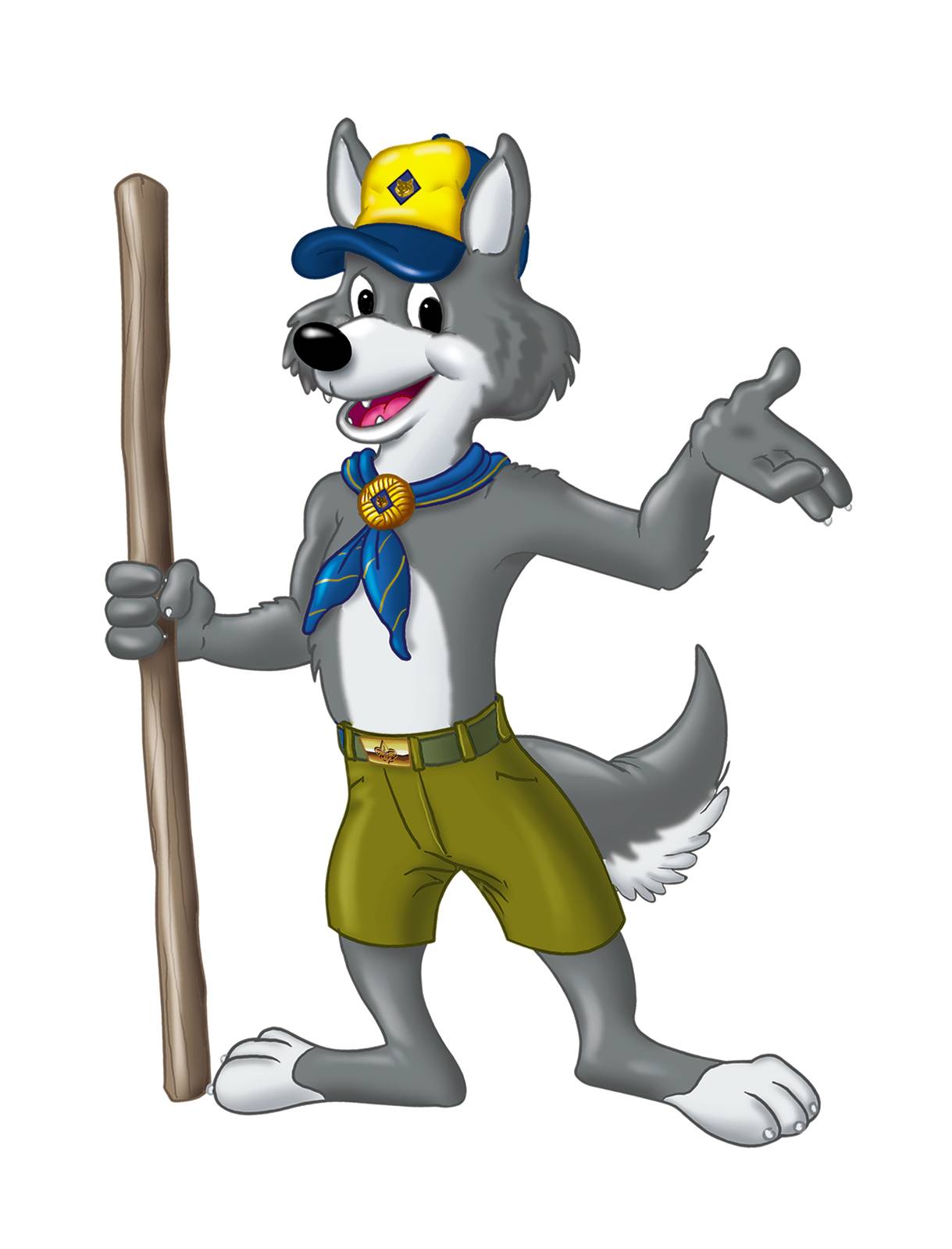 Scout Wolf Mascot - Fun & Engaging Cub Scout Character Illustration