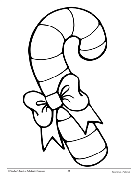 Candy Cane Coloring Page - Free Printable Holiday Activity