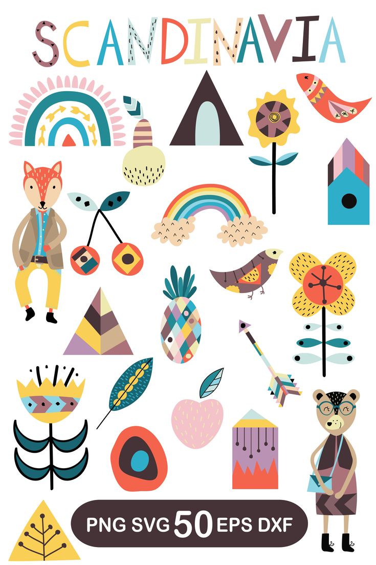 Scandinavian style clipart. Norwegian folk art clip art. - Clip Art Library