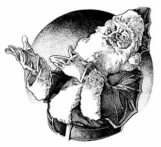 Whimsical Winged Santa Illustration - Vintage Holiday Art