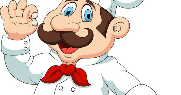 Friendly Chef Cartoon Illustration for Culinary Websites & Blogs