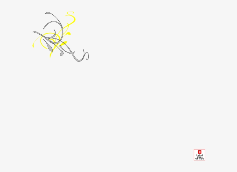 Abstract gray and yellow swirl design on white background, stylized artistic flourish.