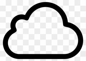 Simple black outline of a cloud on transparent background, representing cloud computing or weather.